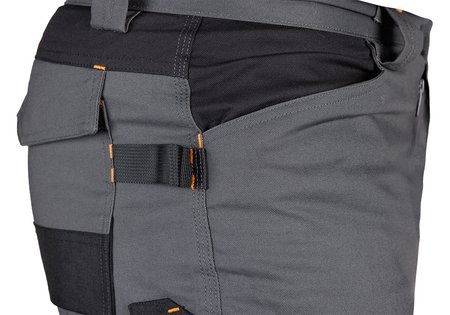 Spodnie robocze Mix&Match, Canvas, wzmocnienia z Cordury, szaro-czarne, rozmiar L