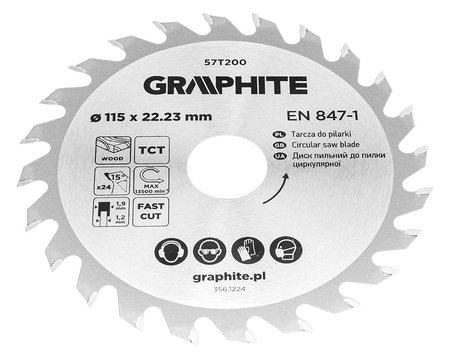 Tarcza do pilarki, widiowa, 115 x 22.23 mm, 24 zęby