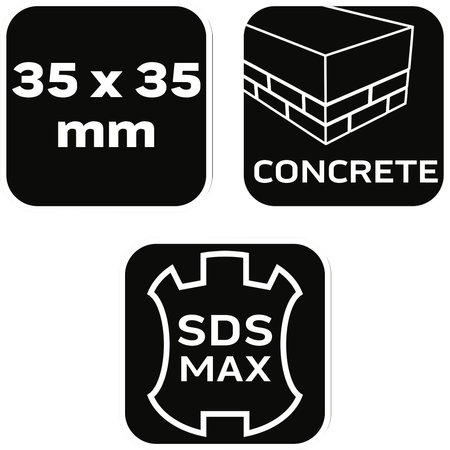 Groszkownik SDS Max 35 x 35 mm, 16 zębów