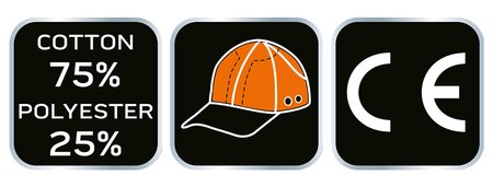 Czapka z daszkiem ze wzmocnieniem, czarno-pomarańczowa, CE