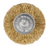 Szczotki druciane tarczowe, drut karbowany, mosiądzowany, 25, 38, 50, 63, 75 mm, 5 szt.