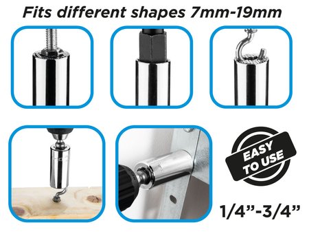 Nasadka uniwersalna 7-19 mm, 1/4"-3/4"