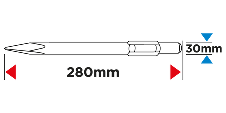 Szpicak HEX rowkowy samoostrzący 17 x 280 mm