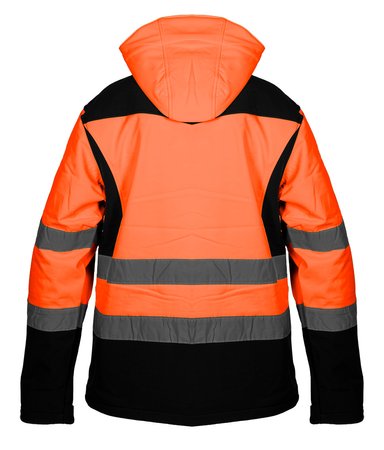 Kurtka robocza ostrzegawcza softshell z kapturem, pomarańczowa, rozmiar XL