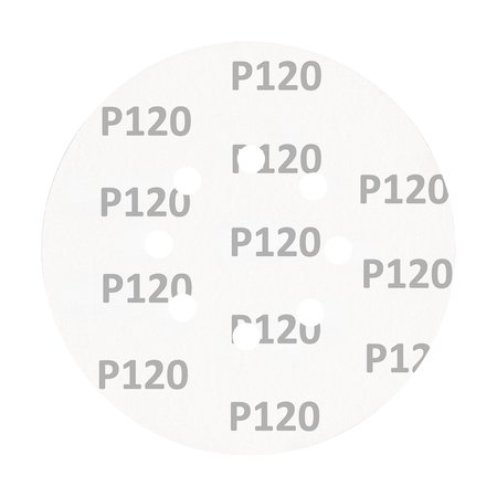 Krążki ścierne na rzep 150 mm, P120, 5 szt., z 8 otworami