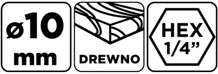 Wiertło do drewna Hex 10.0 mm