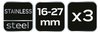 Opaska ślimakowa 16-27/9 mm, W4, 3 szt.