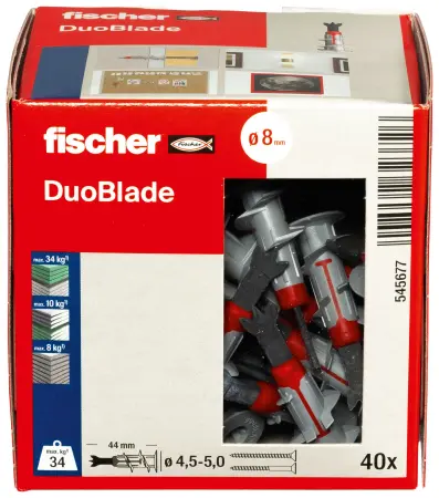 Fischer DuoBlade Kołek Samowiercący do Płyt G-K (40 szt.) 545677