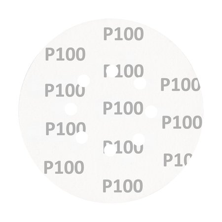 Krążki ścierne na rzep 150 mm, P100, 5 szt., z 8 otworami