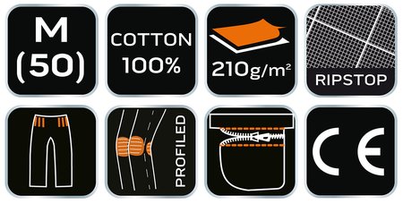Spodnie robocze PREMIUM, 100% bawełna, ripstop, rozmiar M