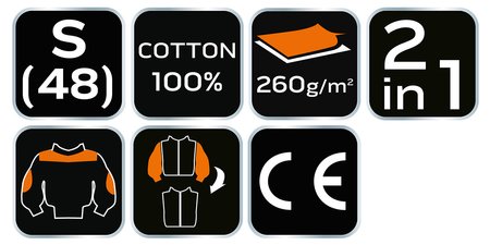 Bluza robocza 2 w 1, 100% cotton, rozmiar S