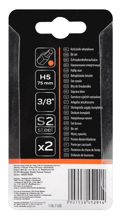 Końcówka HEX 5 x 75 mm, S2 x 2 szt.