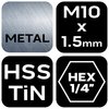 Wiertło gwintujące HSS TiN, M10x1,5 mm, Hex