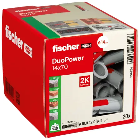 Fischer Kołek Uniwersalny DuoPower 14x70 (20 szt.) 538254