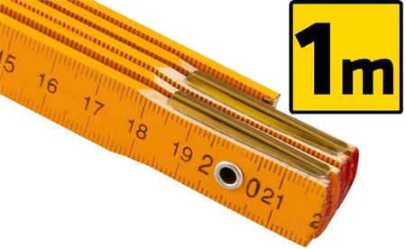Miara składana drewniana 1 m, żółta