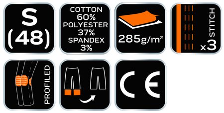 Spodnie robocze HD Slim, odpinane kieszenie, rozmiar S