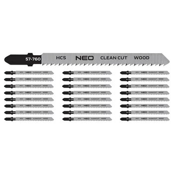 Brzeszczoty do wyrzynarki, 10TPI, HCS, uchwyt typu T, 25 szt., czyste cięcie