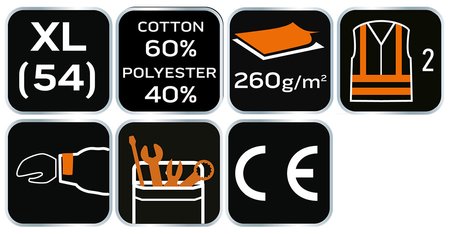 Bluza ostrzegawcza 40% poliester, 60% bawełna, 260 gsm, rozmiar XL