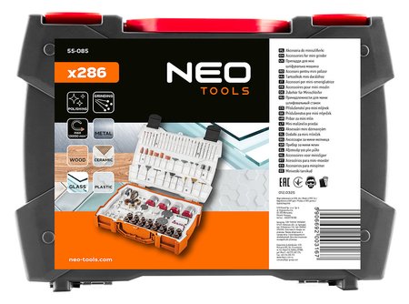 Akcesoria do miniszlifierki, zestaw 286 szt.