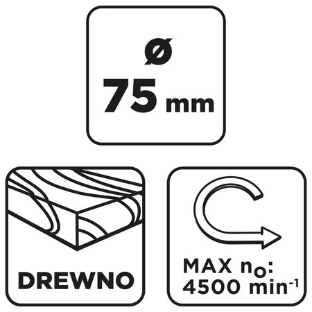 Szczotka nylonowa tarczowa 75 mm, z trzpieniem 6 mm