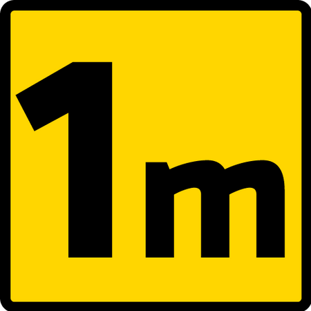 Miara składana drewniana 1 m, żółta