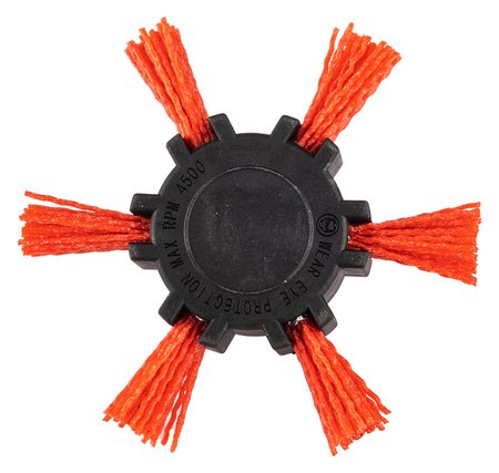 Szczotka nylonowa, tarczowa, 100 mm, z trzpieniem 6 mm