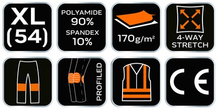 Spodnie robocze PREMIUM,4 way stretch, rozmiar XL