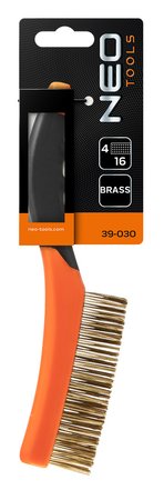 Szczotka druciana, drut mosiężny, 4x16 rzędów