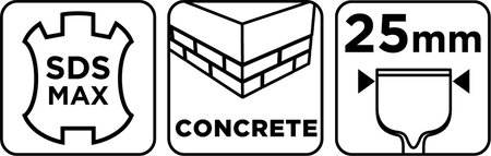 Dłuto płaskie SDS Max 25 x 18 x 400 mm