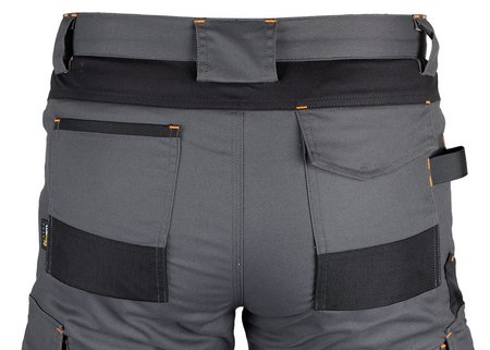 Spodnie robocze Mix&Match, Canvas, wzmocnienia z Cordury, szaro-czarne, rozmiar XXXL