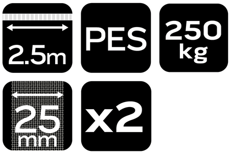 Pas z klamrą krzywkową 25 mm x 2.5 m 2 szt.