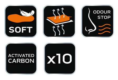 Wkładka do butów z węglem aktywnym - rozmiar uniwersalny - do docięcia, 10 par.