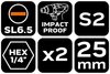 Bity udarowe SL6.5 x 25 mm, 2 szt.