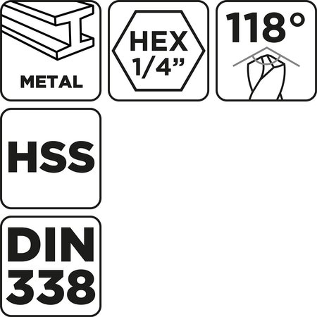 Wiertło do metalu Hex 7.5 mm, 2 szt.