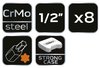 Klucze udarowe Torx 1/2", zestaw 8 szt.
