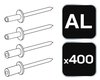 Nity zrywalne aluminiowe, 400 sztuk