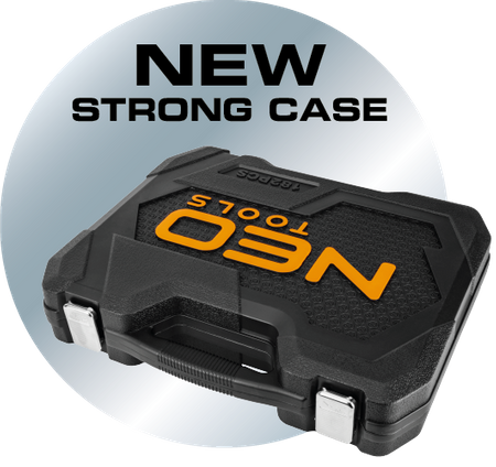 Zestaw nasadek przelotowych 1/4" + 3/8", 46 szt.