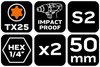 Bity udarowe TX25 x 50 mm, 2 szt.