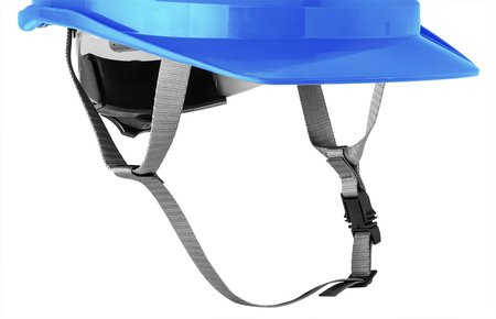 Hełm przemysłowy z paskiem podbródkowym, niebieski