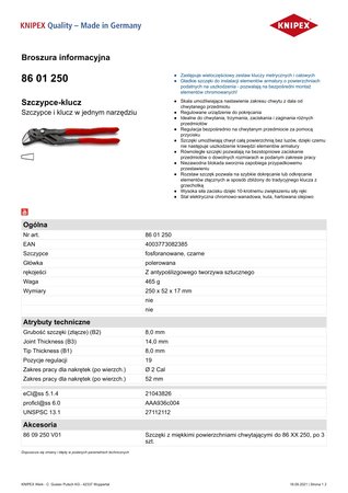 SZCZYPCE-KLUCZ OKSYDOWANE 250MM