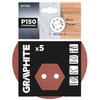 Krążki ścierne na rzep 150 mm, P150, 5 szt., z 8 otworami