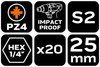 Bity udarowe PZ4 x 25 mm, 20 szt.