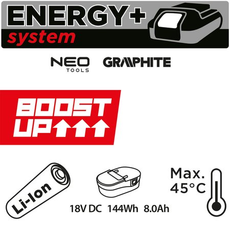 Akumulator Energy+ 18V Li-Ion 8.0Ah BOOST UP
