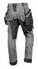 Spodnie robocze DENIM, wzmocnienia Cordura, odpinane kieszenie kaburowe, szare, rozmiar S