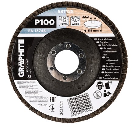 Ściernica listkowa 115 x 22.2 mm, P100
