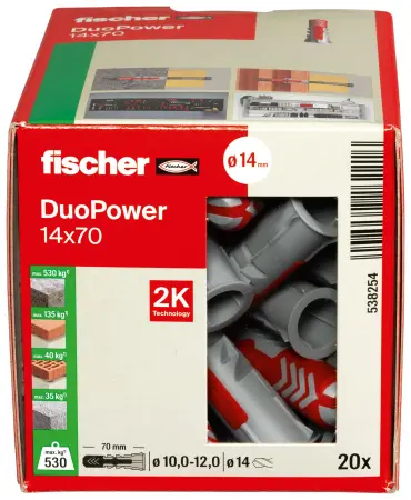 Fischer Kołek Uniwersalny DuoPower 14x70 (20 szt.) 538254