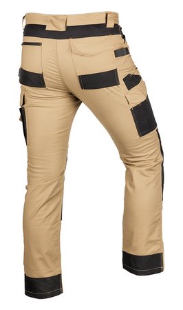 Spodnie robocze Mix&Match, Canvas, wzmocnienia z Cordury, beżowo-czarne, rozmiar M
