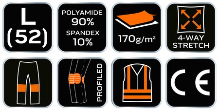 Spodnie robocze PREMIUM,4 way stretch, czarne, rozmiar L