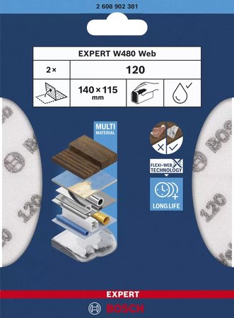 ARKUSZ ŚCIERNY PIANKA EXPERT 115*140MM W480 G120 2PC