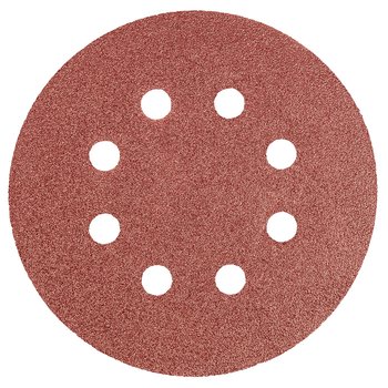 Krążki ścierne 125 mm, K80, 5 szt., z 8 otworami